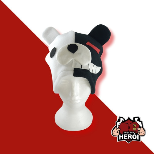 Touca De Pelúcia Monokuma - Gorro Chapéu - Danganronpa