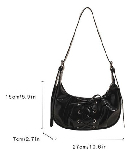 Bolso Hombro En Forma Media Luna Para Mujer, Bolso