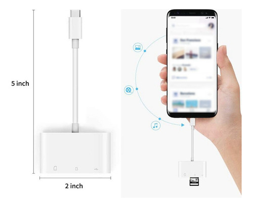 Lector De Tarjetas De Memoria 3 En 1 C A Usb Sd Tf Otg Hub U