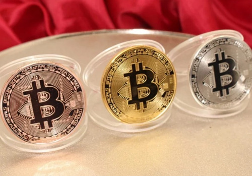 Bitcoin Moneda + Atril Física Colección (pack X 3) Milenoil