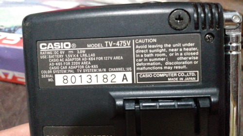 Tv Color Casio Modelo 475 Lcd Analógica Antiga