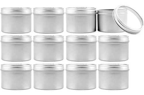 Latas 4 Oz / 120 Ml Tapa Transparente (12 Pzas) Velas Cremas