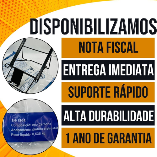 Suporte Para Notebook Ergonômico Regulável Com Apoio Celular