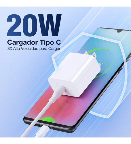 Turbo Cargador Tipo C A C Con Cable 20w