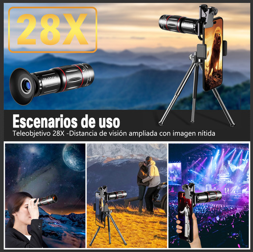Kit Lentes Para Celular Hd Telescopio 22x Zoom + Macro 25x