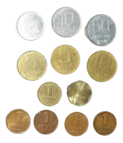 Lote De 12 Monedas De Argentina