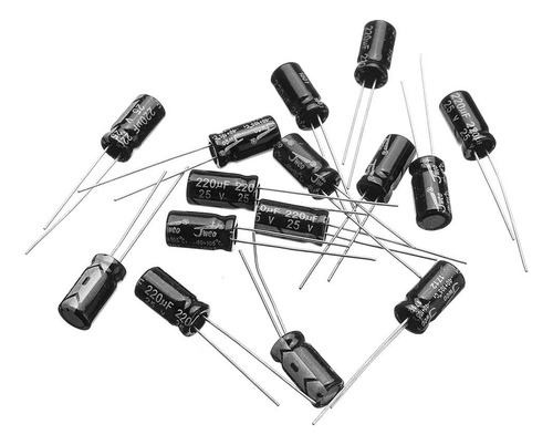 20 X Capacitor Electrolitico 220 Uf 105° 25v 35v 50v