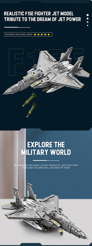 Modelo De Juguete De Bloques De Construcción F-15 Strike Eag