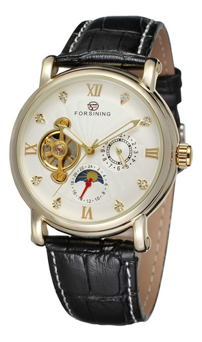 Forsining Fsg800m3g3 - Reloj Automático De Cuero Real, Ele.