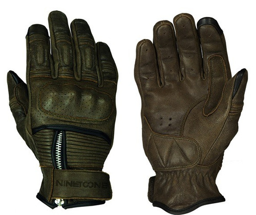 Jm Guantes Nine To One Zip Cuero Marron C/proteccion By Ls2