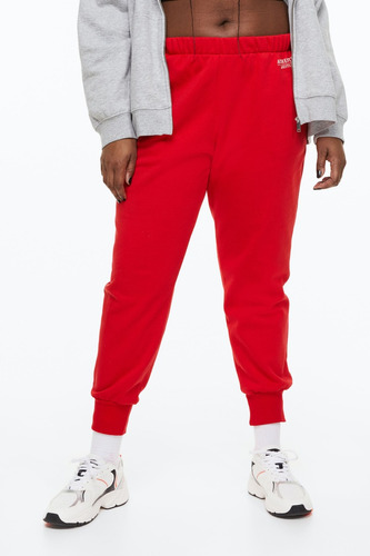 Pantalón Deportivo Joggers H&m Rojo Red Plus Size