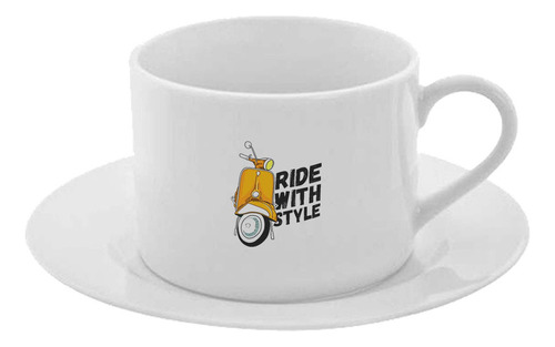 Taza Y Plato Desayuno Te Café Motos Cod A214