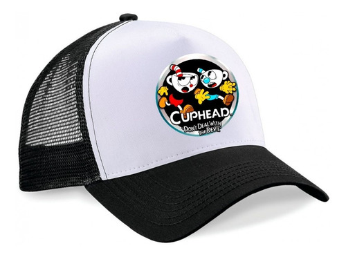 Gorra Jockey Logo Hermanos Cuphead Huyendo Cartoon 