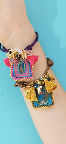 Imagen 2 de 6 de Pulsera Cordón Escapulario Virgen