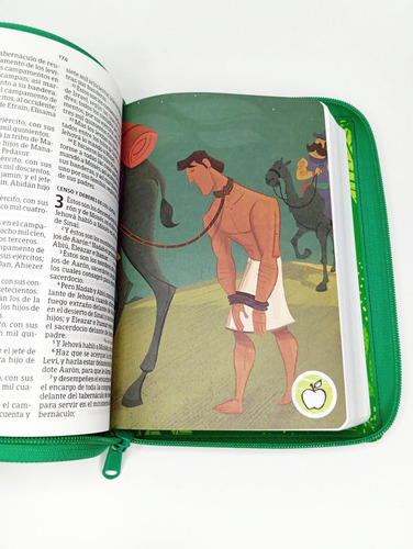 Biblia Interactiva Para Niños Rv1960 -con Cierre, Tela Verde