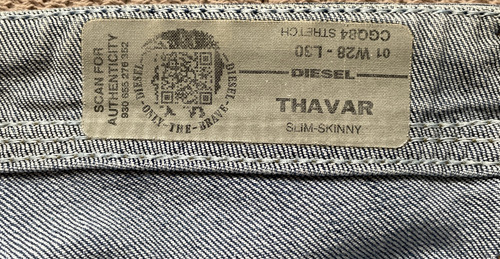Calça Diesel Thavar Destroyer Jeans 42 W 28 L30 Stretch (Usado)