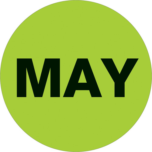 2  Circle - May  Fluorescent Green Months Of The Year