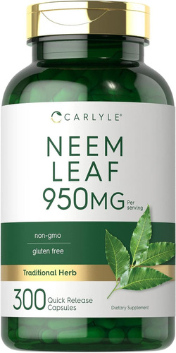 Hoja De Neem | 950 Mg | 300 Capsulas En Polvo | Formula Sin