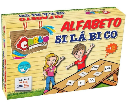 Alfabeto Silabico Alfabetização 150 Peças Escolar Madeira