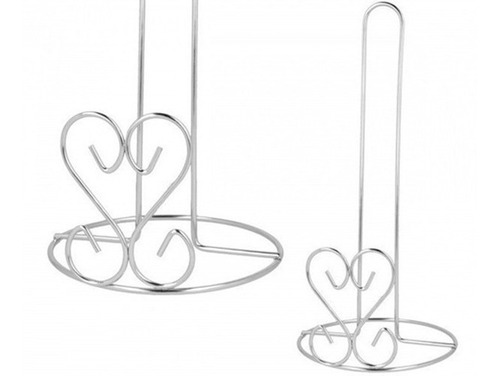 Imagen 2 de 3 de Portarollo De Cocina De Metal Con Diseño De Corazón 27cm