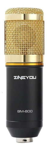 Microfone Zingyou BM-800 Condensador Cardioide cor preto/dourado