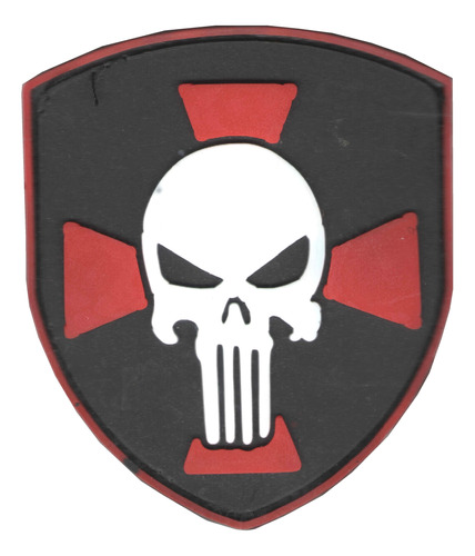 Parche Militar Tactico Calavera Punisher Escudo Cruz Airsoft