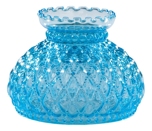 B&p Lamp Pantalla De Cristal Azul Claro Con Patron Acolchado