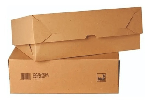 Caja Archivo Carton Corrugado Oficio 36x25x12 Pack X25