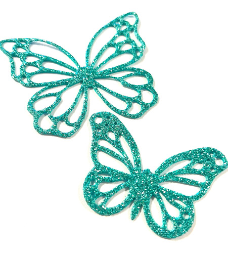 36 Mariposas Decorativas Caladas En Goma Eva Glitter 