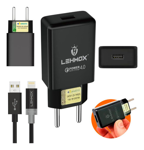 Carregador Turbo Parede Usb Ios 30w Compatível Com iPhone