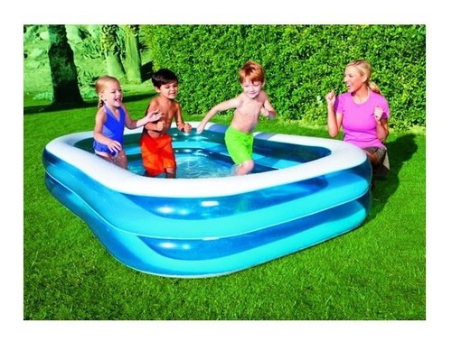 Pileta inflable rectangular Bestway 54005 de 201cm x 150cm x 51cm 450L celeste caja
