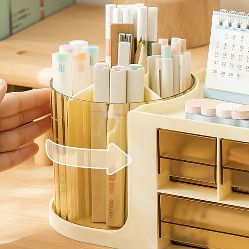 Porta-canetas Giratório Duplo Para Gavetas