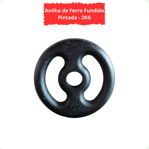 Kit Com 14 Anilhas De Ferro Fundido - 60 Kg