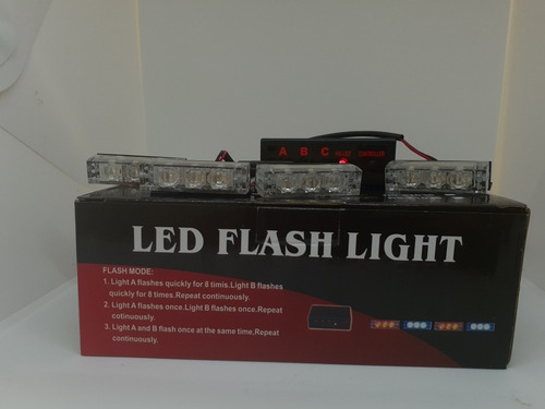 Imagen 2 de 5 de Luces Estrobos Policía Flas 12 Led Azul Y Rojo 3 Juegos