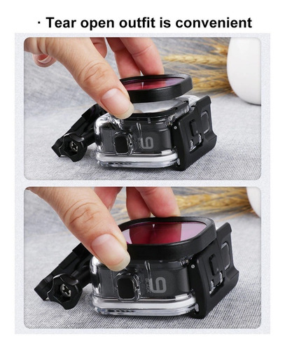 Imagen 5 de 8 de Pack 3 X Filtros De Agua Para Case De Gopro Hero 9 Black