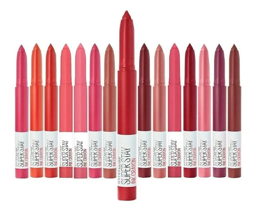 Labial Super Stay Ink Crayon Maybelline - Coleccion Completa