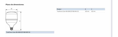 Imagen 4 de 4 de Ampolleta Alta Potencia Led Philips 40w 3.600 Lumenes E27
