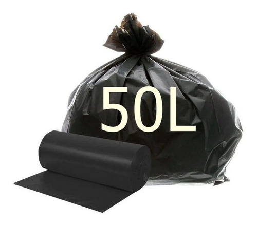 Sacos De Lixo Em Rolo- Preto 50 Litros Super Forte 40 Sacos