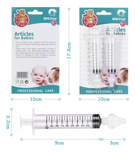 Seringa 10ml Lavagem Nasal Para Criança e Bebê - Ponta em Silicone