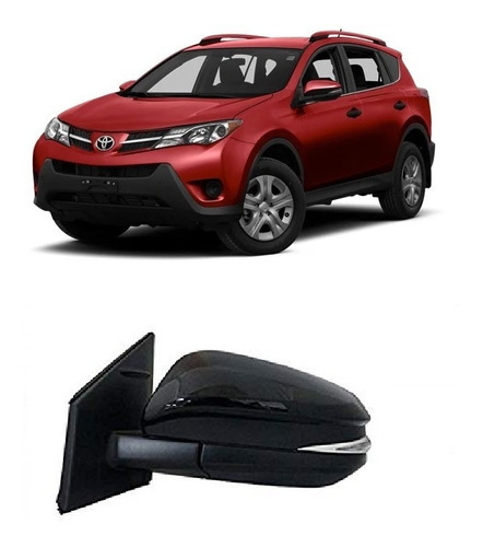 Espejo Negro Con Luz Eléctrico Toyota Rav4 2013 Al 2015