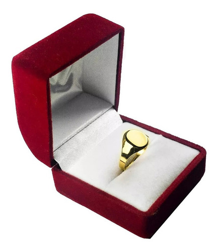 Anillo Sello Oro 18 K Ovalado 0,8 Grs Chico Grabado Unisex