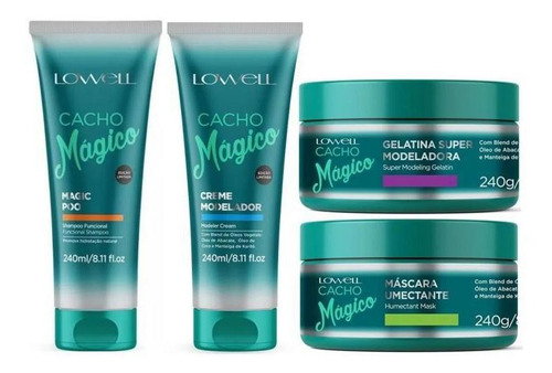 Kit Cacho Mágico 4 Produtos Tratamento Para Cachos - Lowell