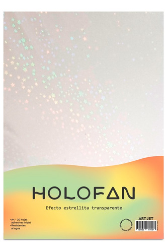 Holofan Art-jet Adhesivo Estrellita Transparente A4 20 Hojas