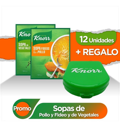 Combo De Sopas 60 Gr Knorr 12 Unds+ Regalo Sandwuichera