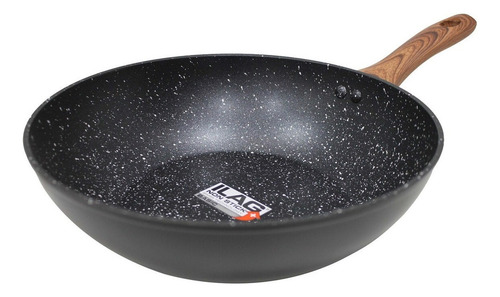 Wok Antiadherente 28cm Linea Granito Keep Color Negro Negro