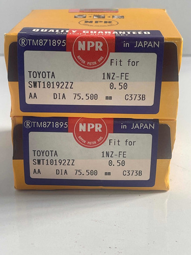 Anillos 0.50 Toyota Yaris 1nz Originales Npr