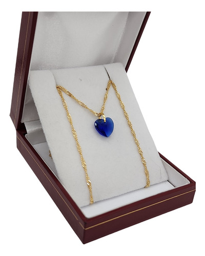 Corazon Cristal Aesthetic Azul Blue Y Collar Novia Pareja