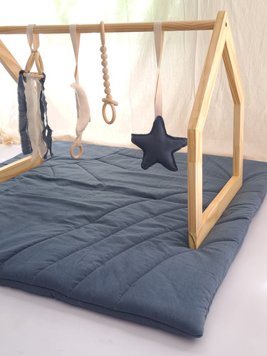 Gimnasio Montessori De Madera + Play Matt Azul Acero