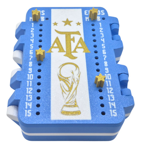Caja Para Cartas De Truco Afa Selección Argentina 3d Makeme Azul Y Blanco