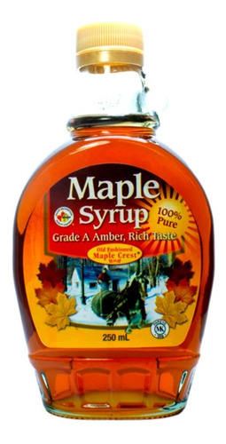 Jarabe De Arce O Maple Syrup Botella De Vidrio 250ml Canada